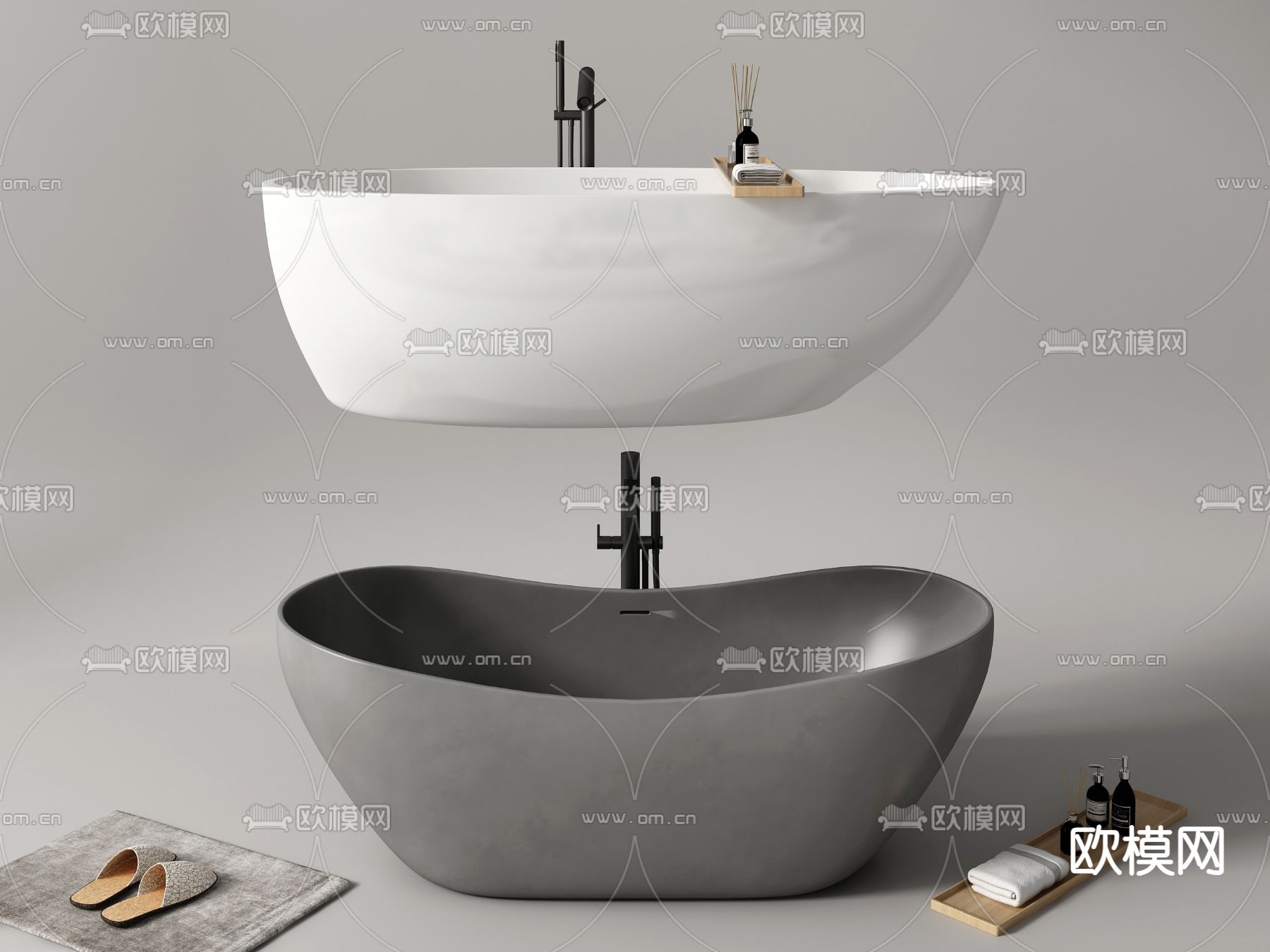 现代浴缸su模型下载（渲染图1）