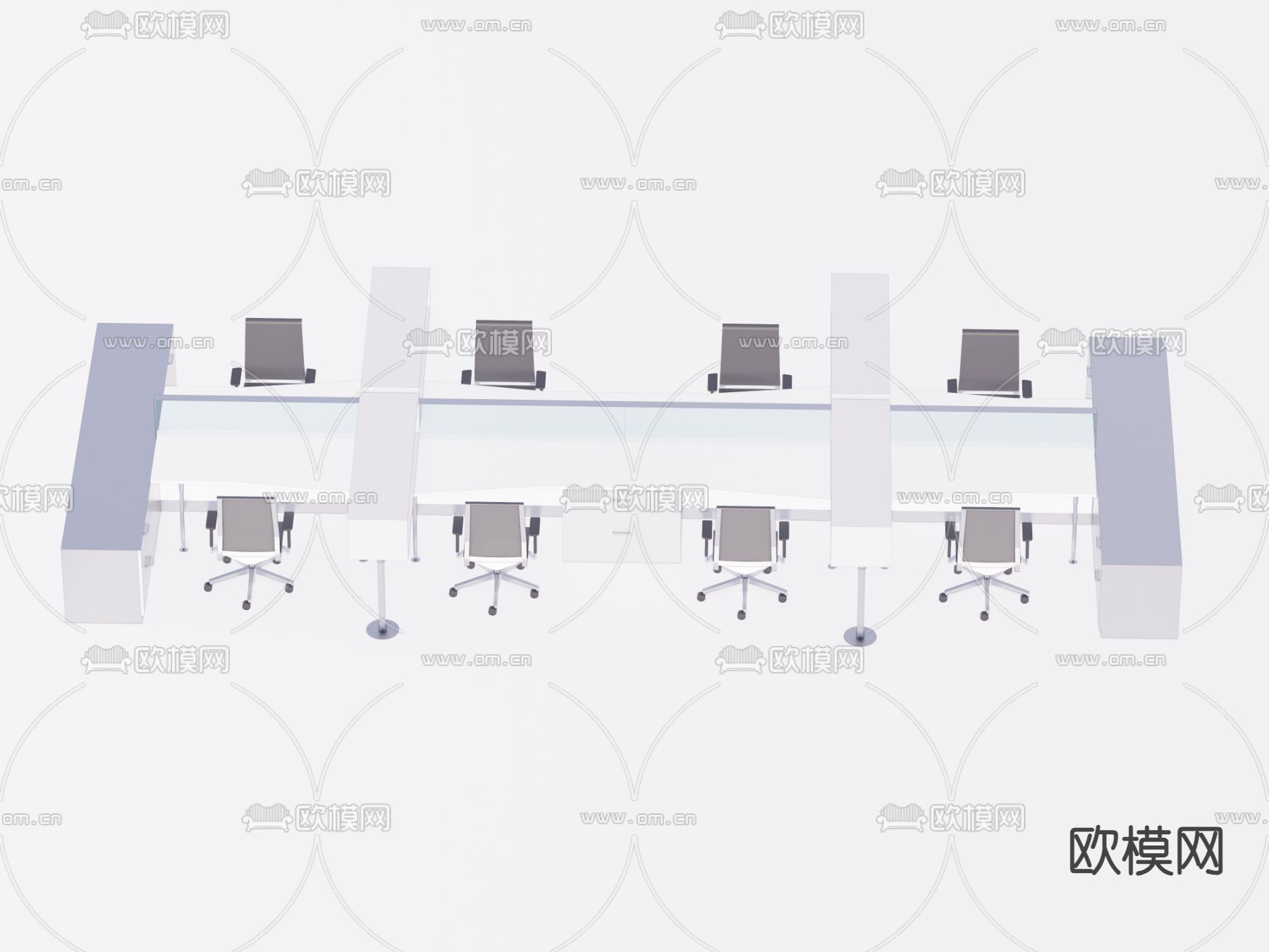 屏风卡位su模型下载（渲染图1）