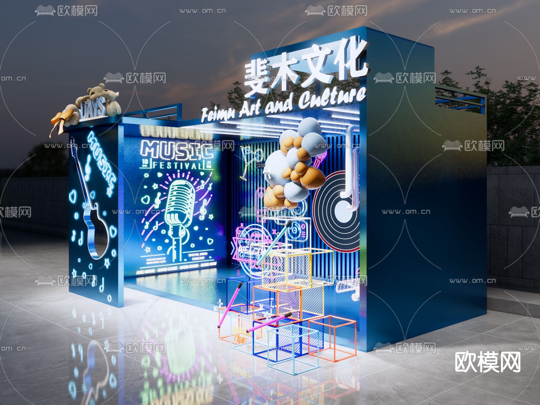 网红打卡 商业美陈su模型