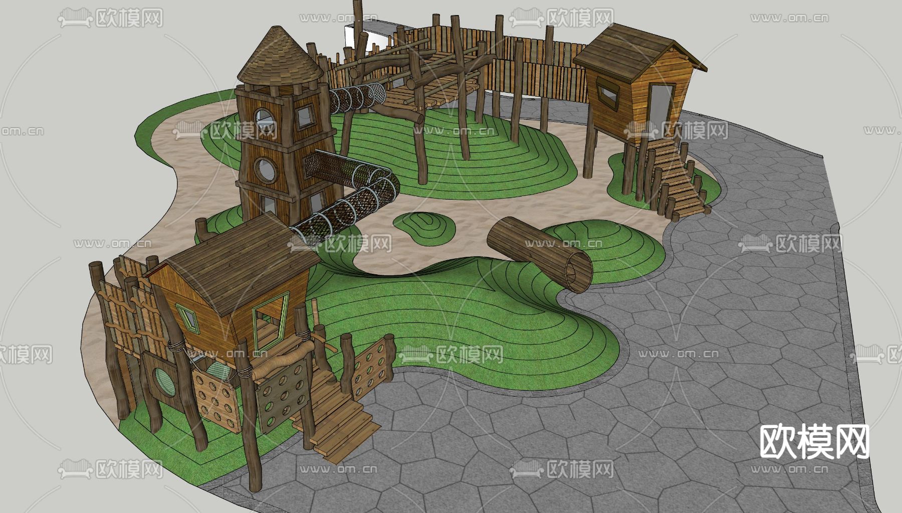 自然风儿童乐园su模型下载