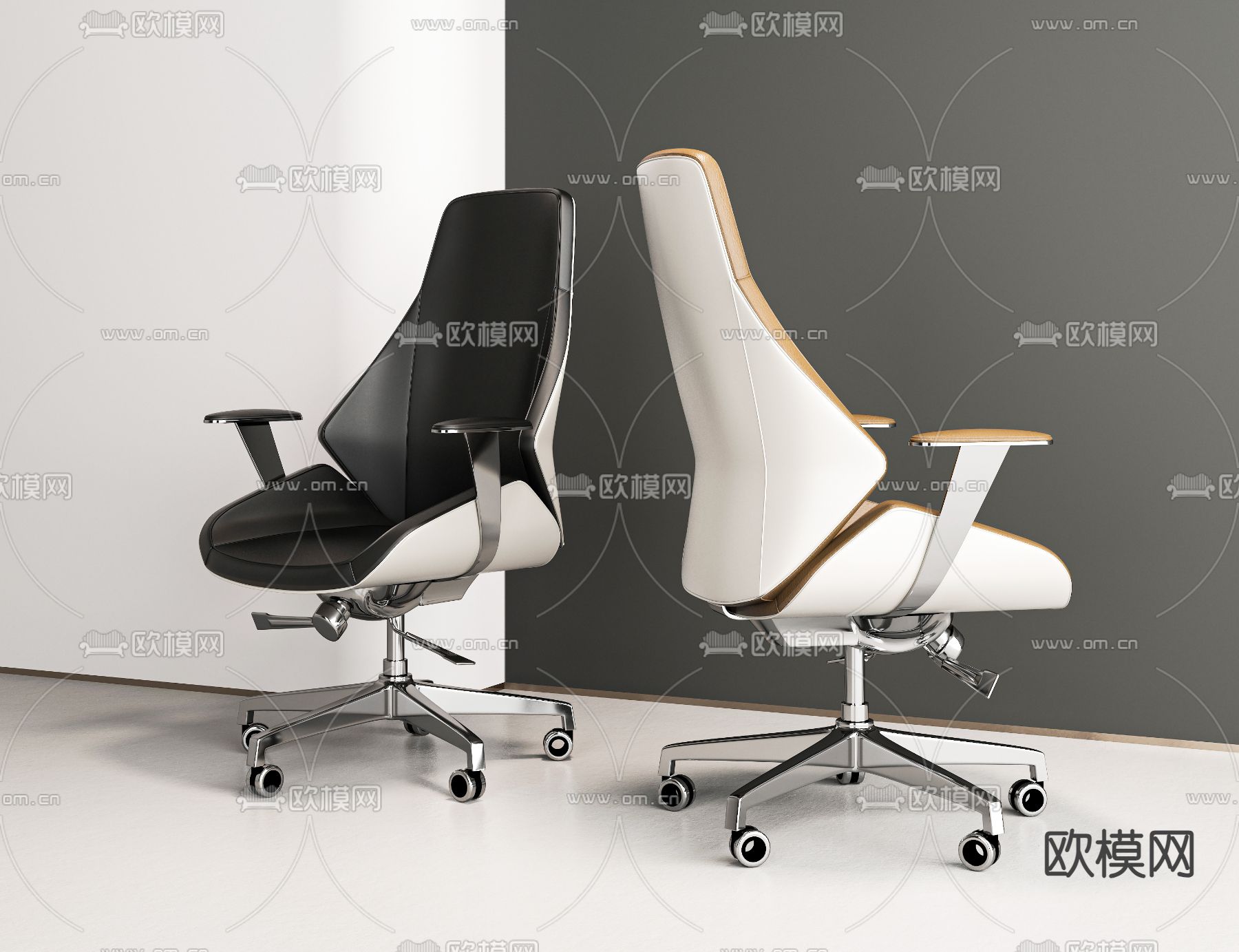现代办公椅su模型下载（渲染图1）