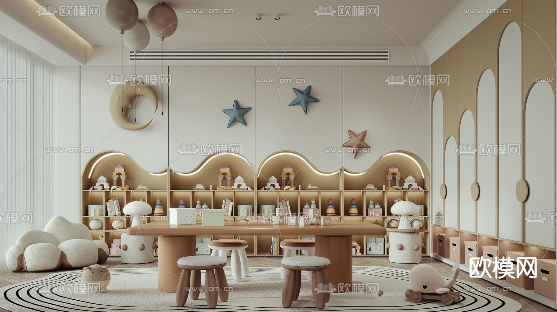 儿童房 活动房3d模型下载