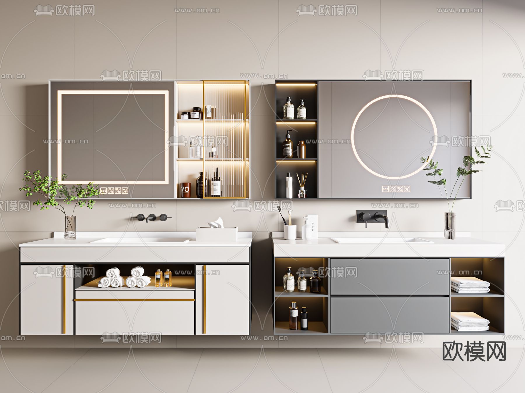 镜柜 洗手台 浴室柜3d模型下载