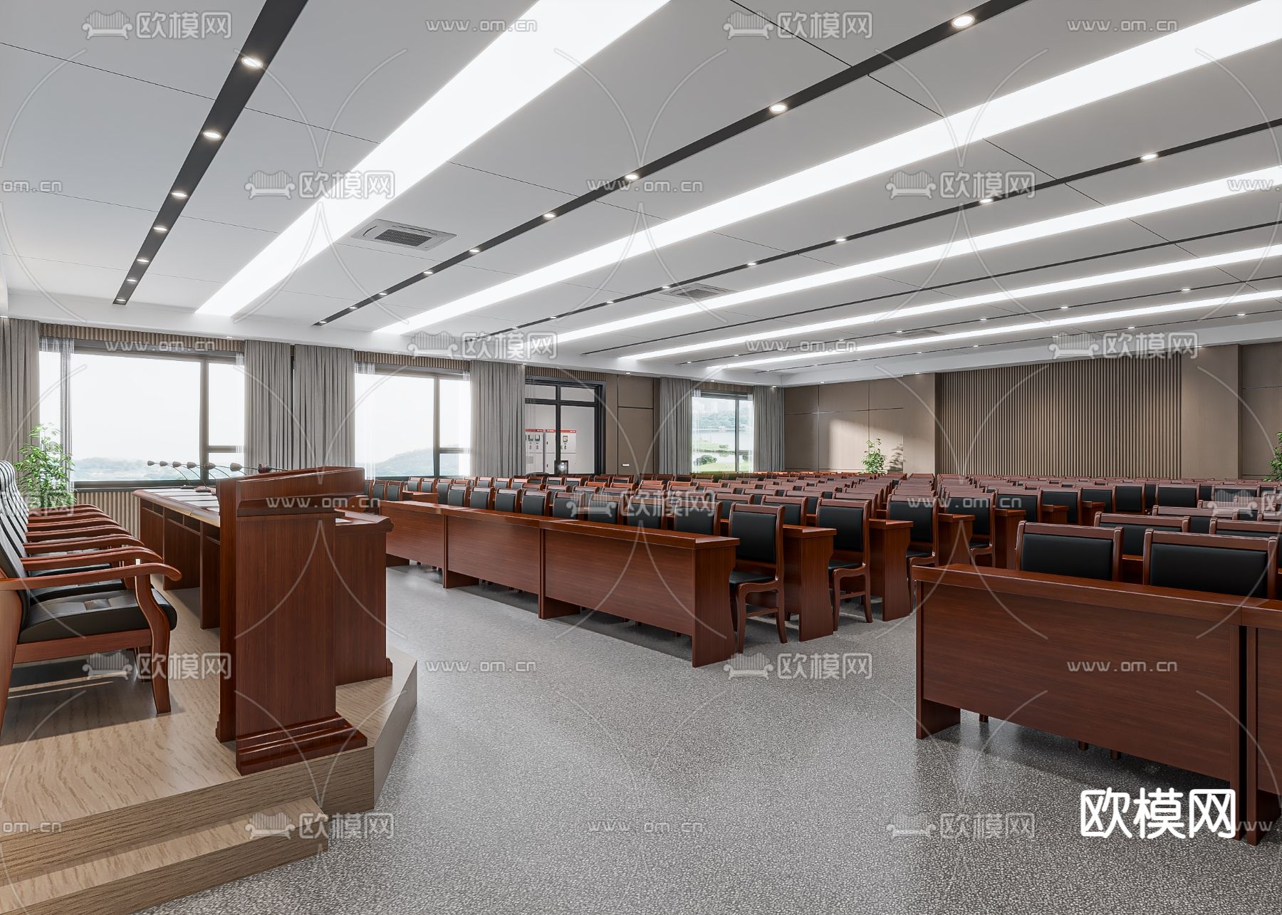 报告厅 会议室 大型会议厅3d模型下载（渲染图3）