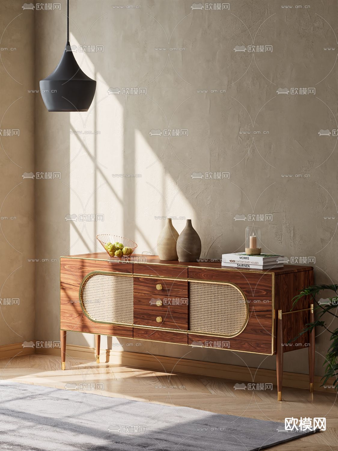 侘寂风电视柜3d模型下载