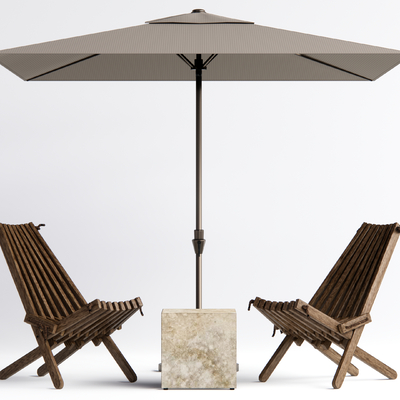  户外椅 遮阳伞su模型 