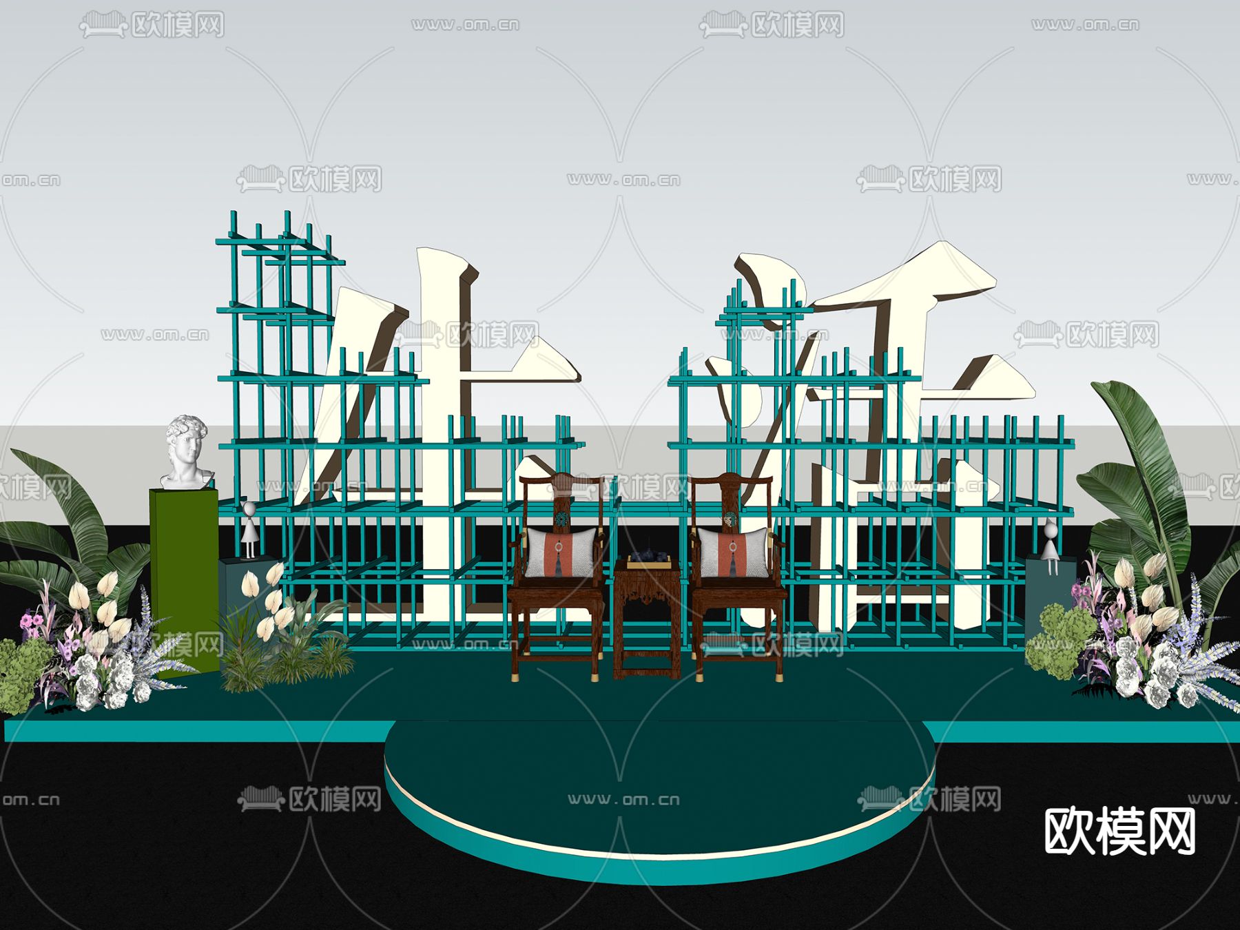 现代商业美陈su模型