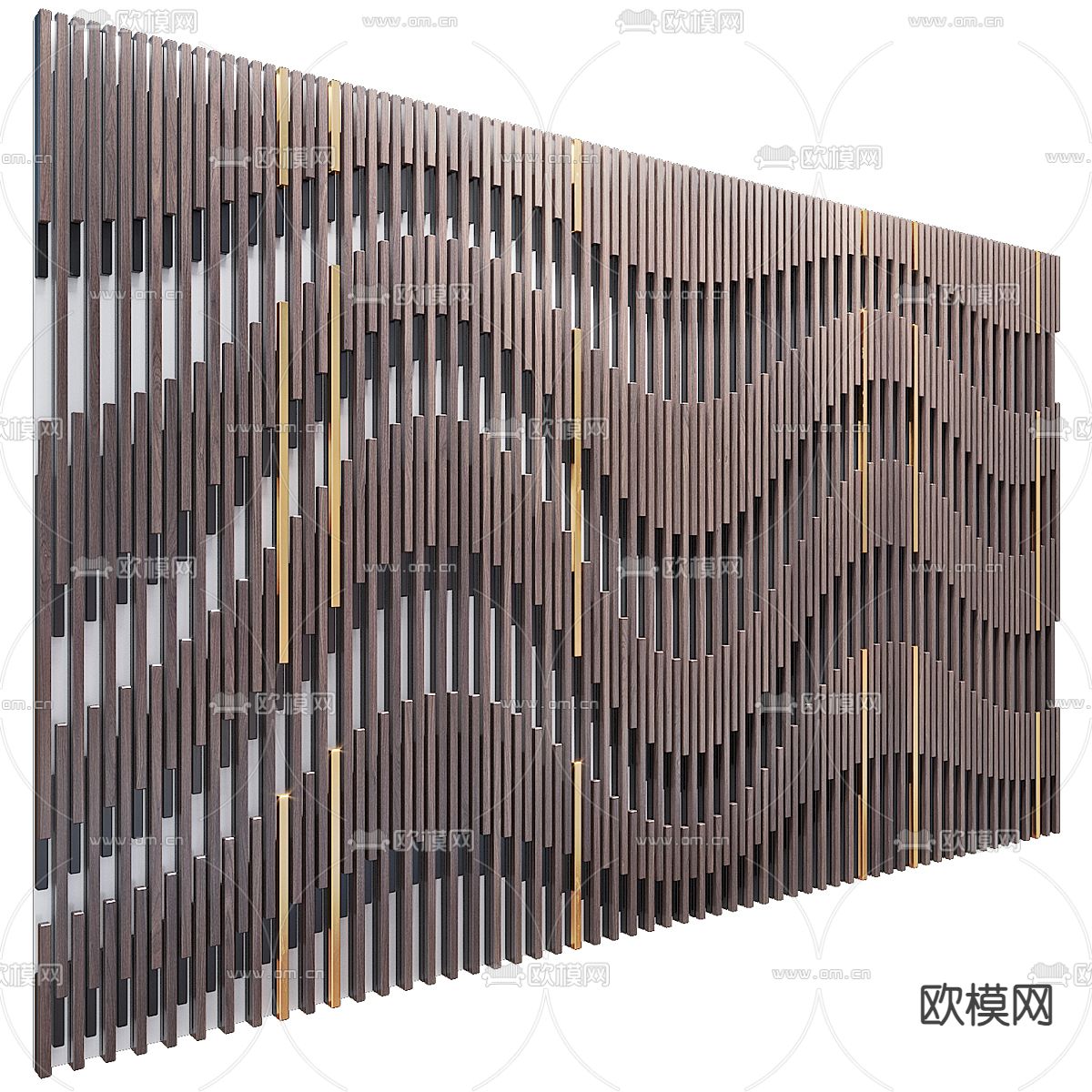 波浪板 护墙板 背景墙3d模型下载（渲染图1）