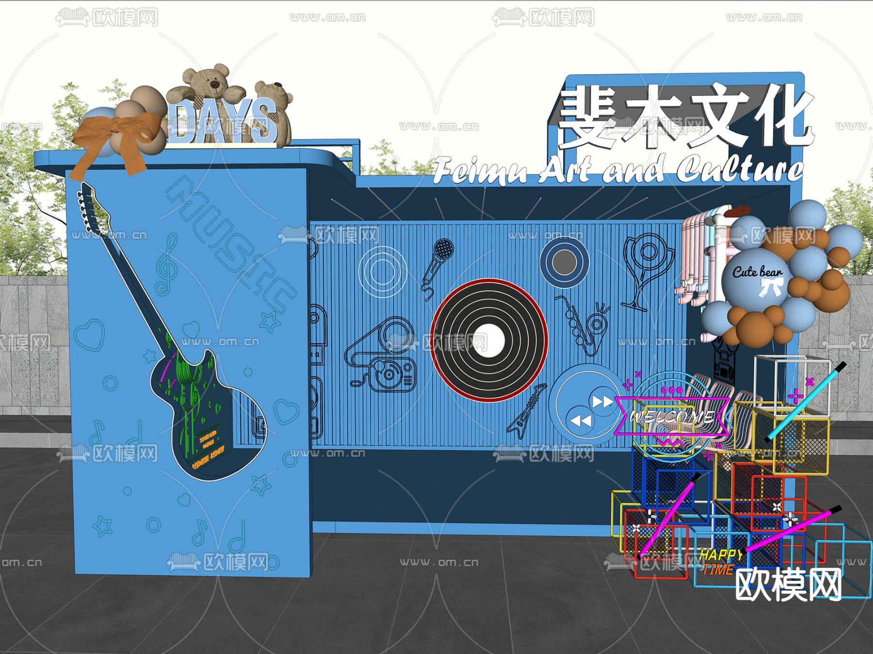 网红打卡 商业美陈su模型