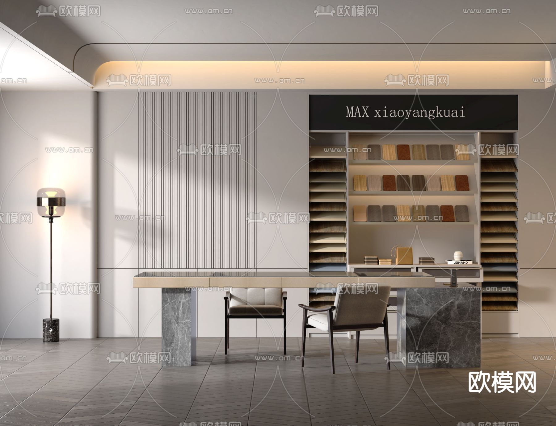 样板专卖店su模型下载（渲染图1）