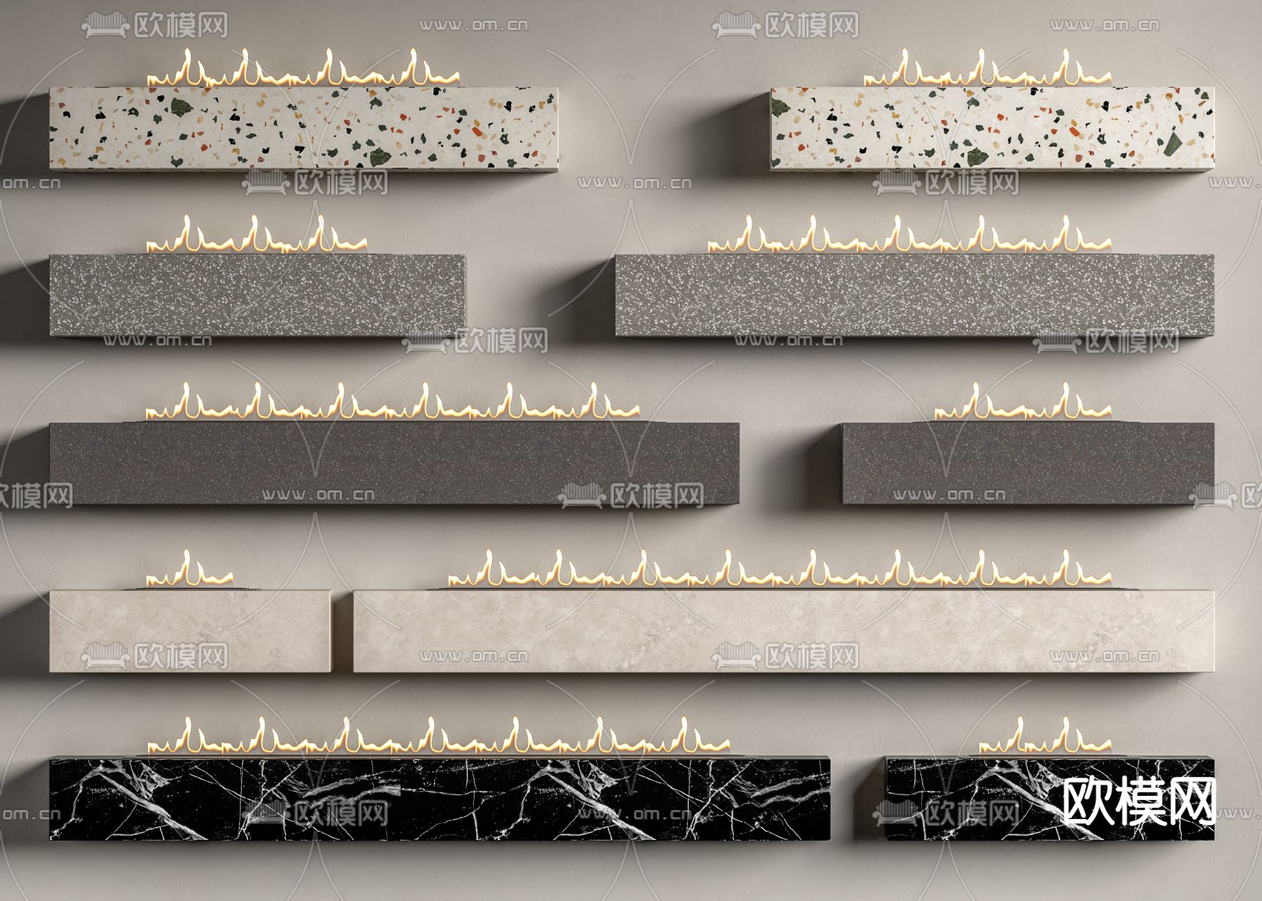 现代壁炉su模型