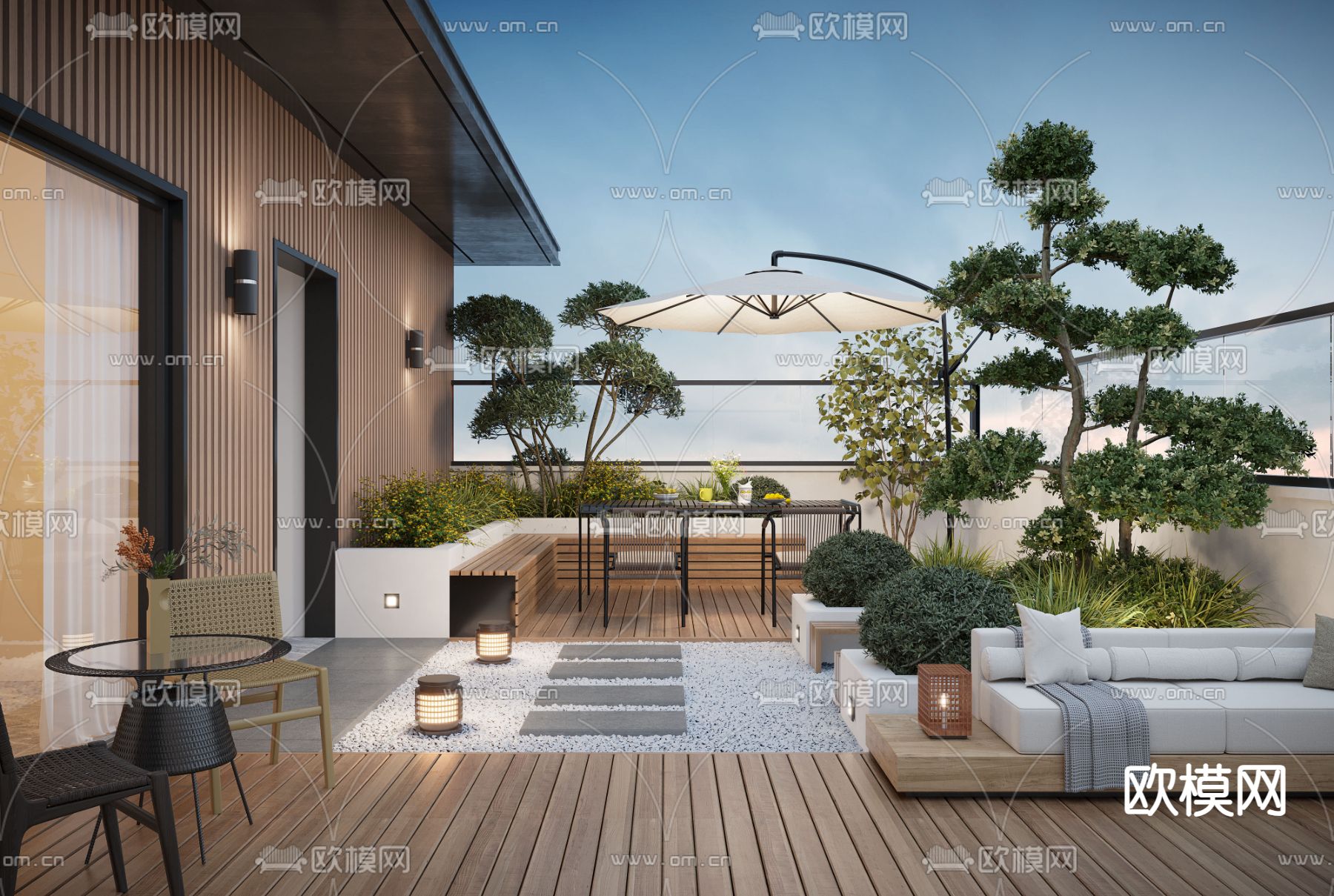 露台 阳台 屋顶花园3d模型下载