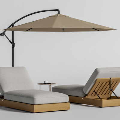  户外椅 躺椅su模型 