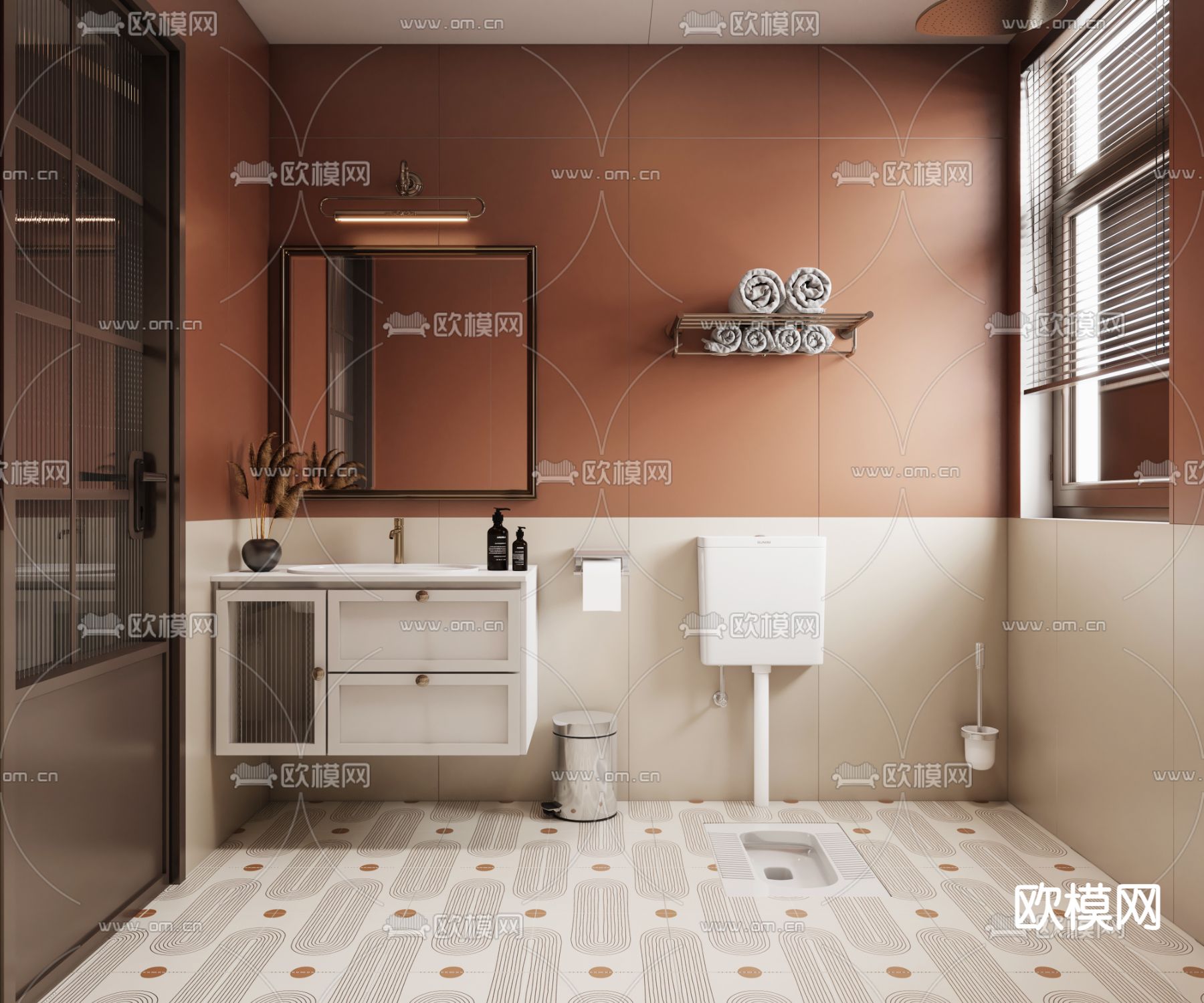 法式卫生间su模型下载（渲染图1）