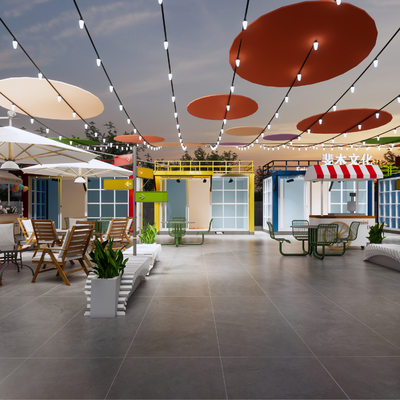 现代文创商业街su模型