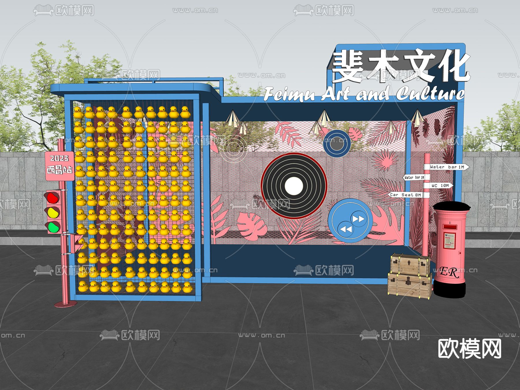 网红打卡 商业美陈su模型