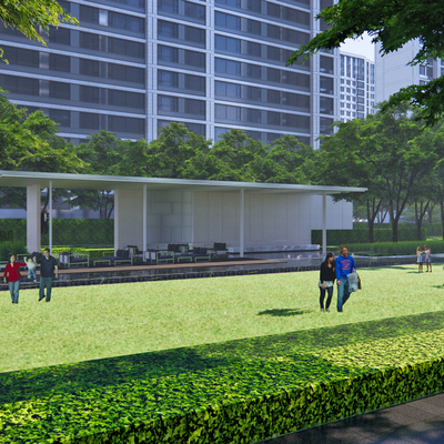 现代住宅景观su模型