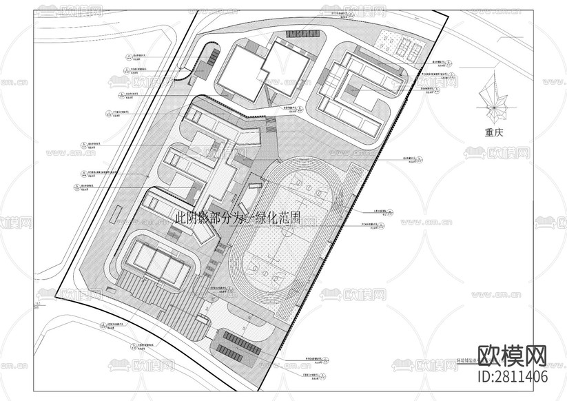 白馬小學(xué)建設(shè)項(xiàng)目一期附屬工程cad施工圖下載(渲染圖5)