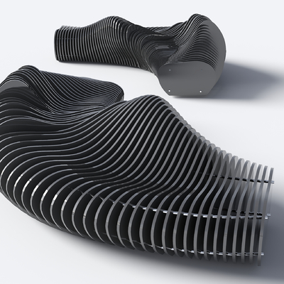  景观座椅 异形长椅su模型 