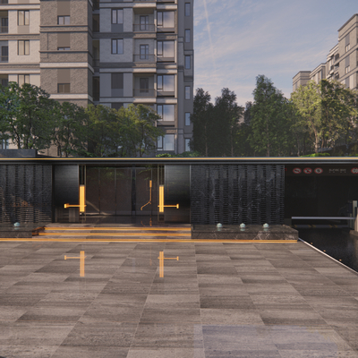 现代住宅景观su模型