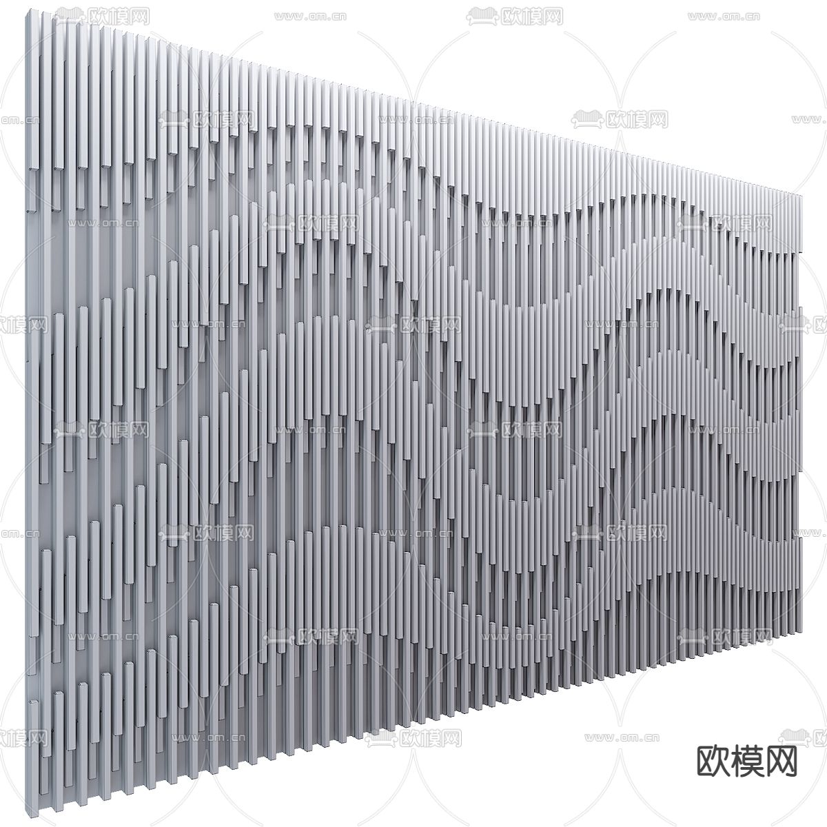 波浪板 护墙板 背景墙3d模型下载（渲染图2）
