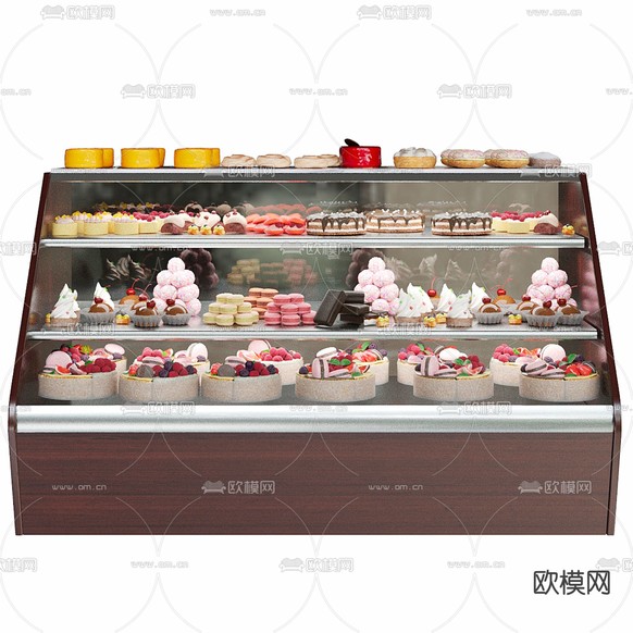 甜点 蛋糕 面包展示台3d模型下载