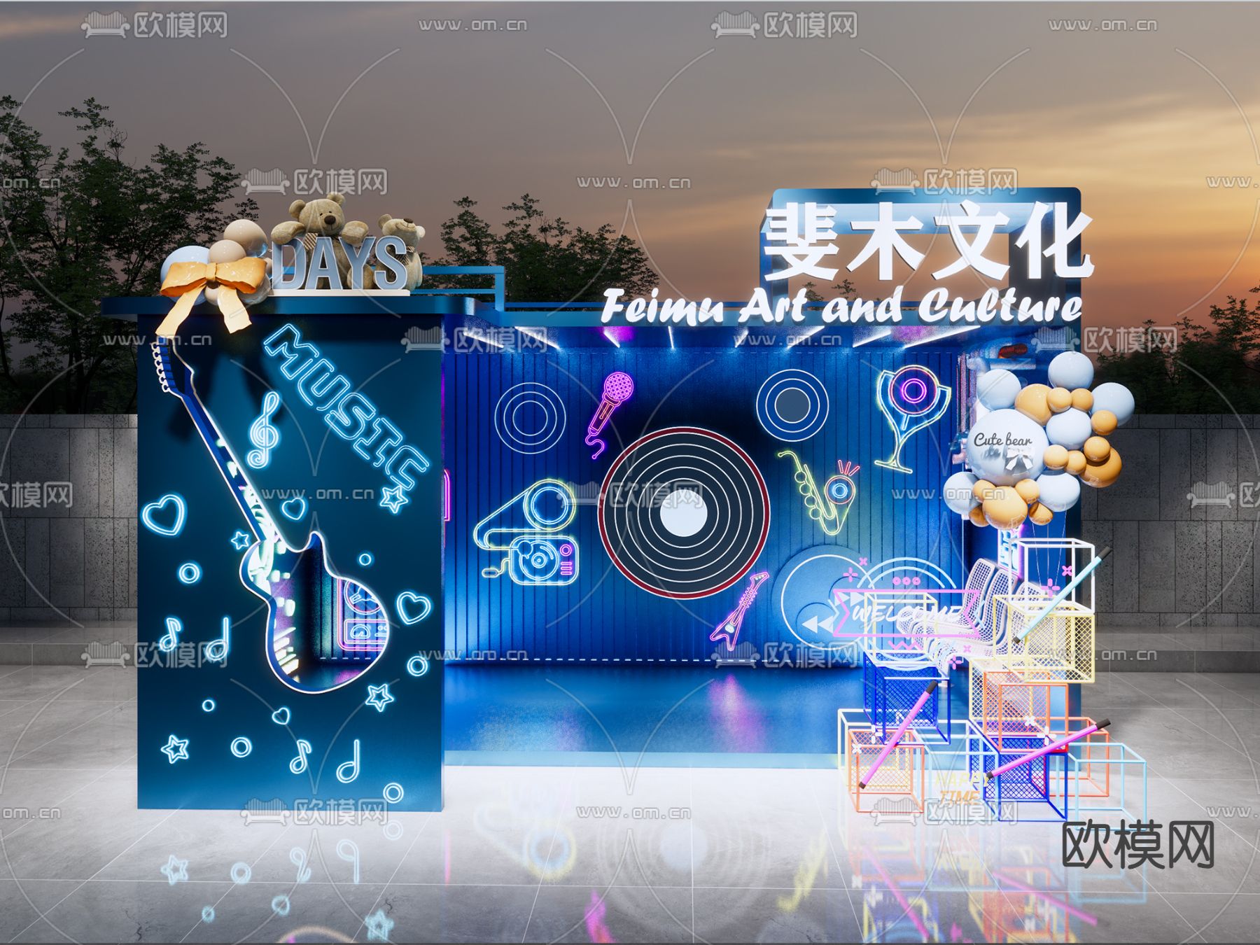 网红打卡 商业美陈su模型