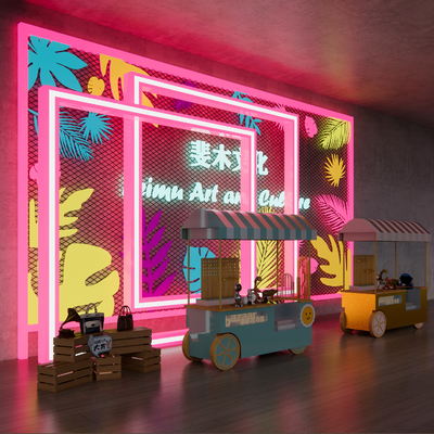 售卖摊位 文创市集 夜市摊位su模型