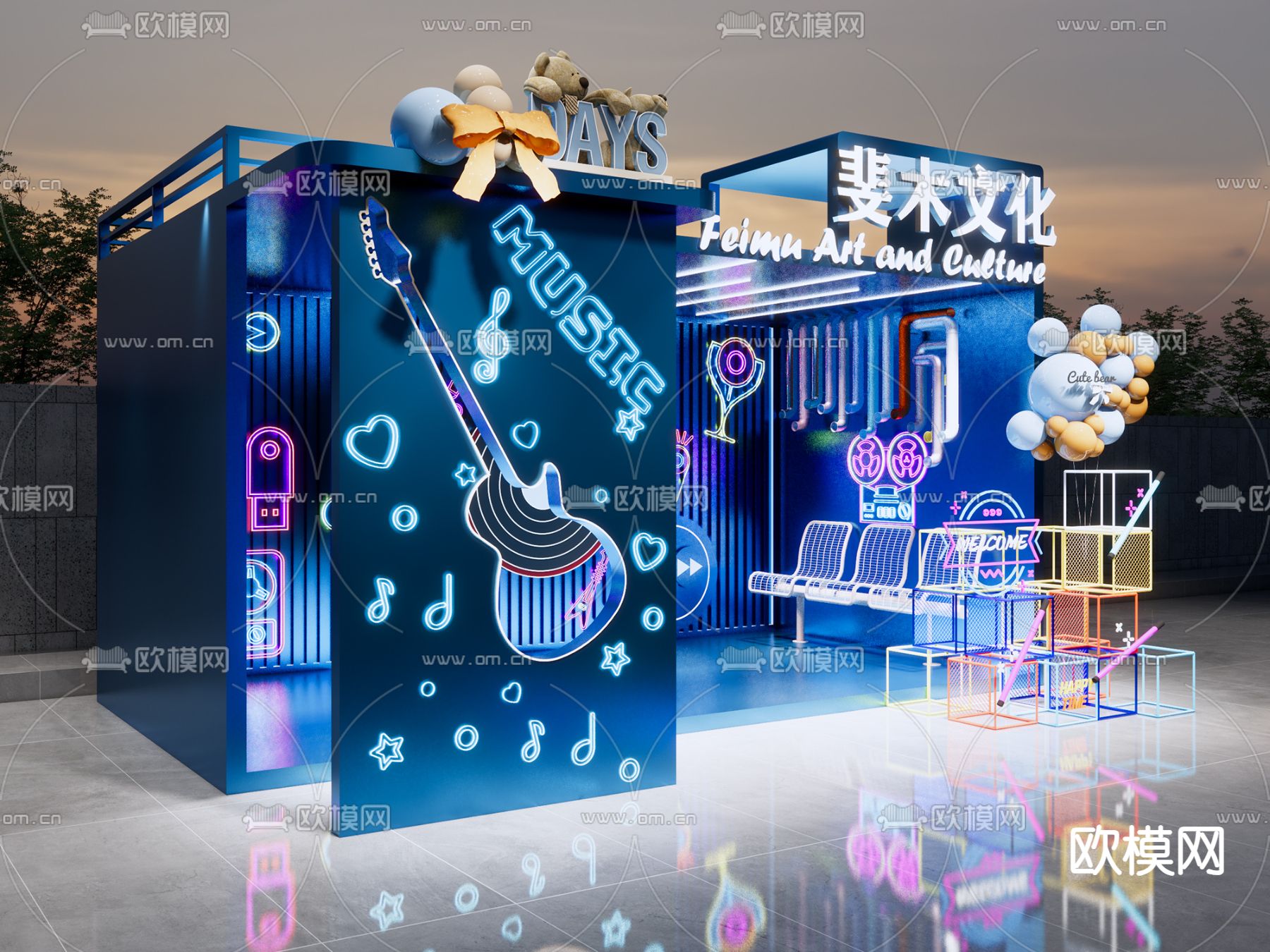 网红打卡 商业美陈su模型