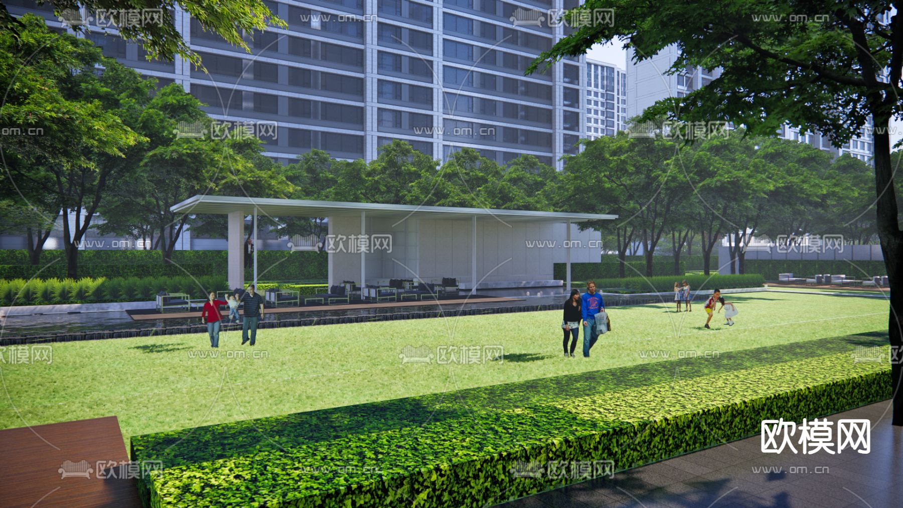 现代住宅景观su模型