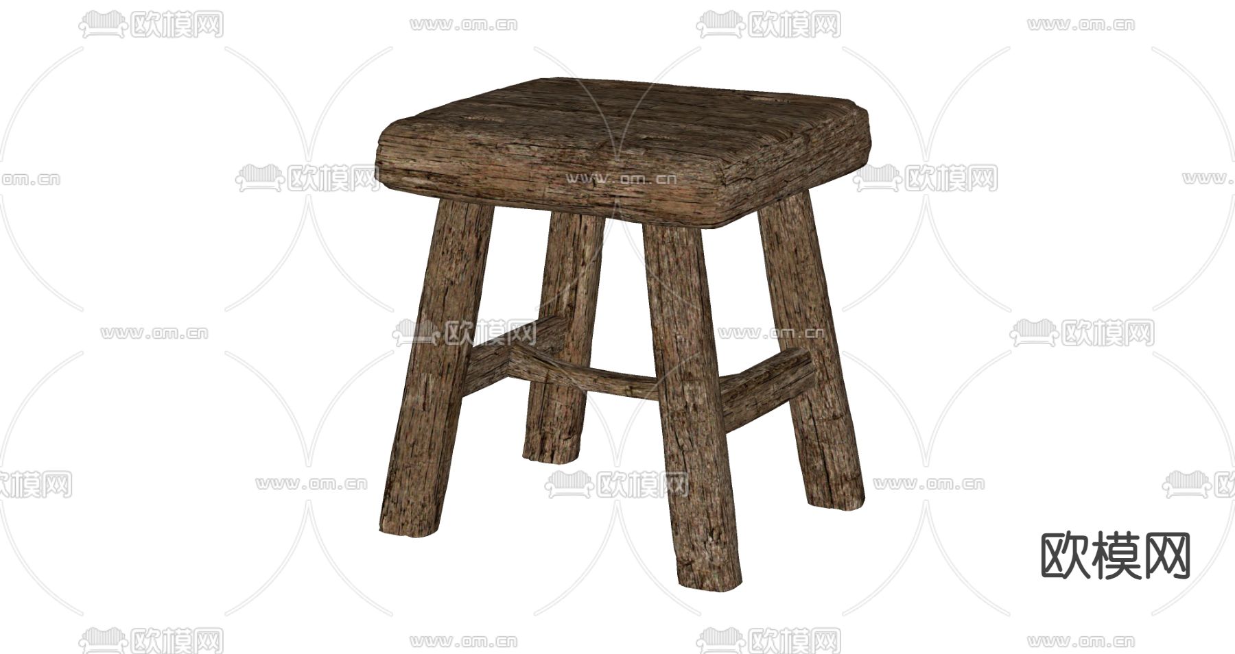侘寂板凳 凳子su模型下载（渲染图2）