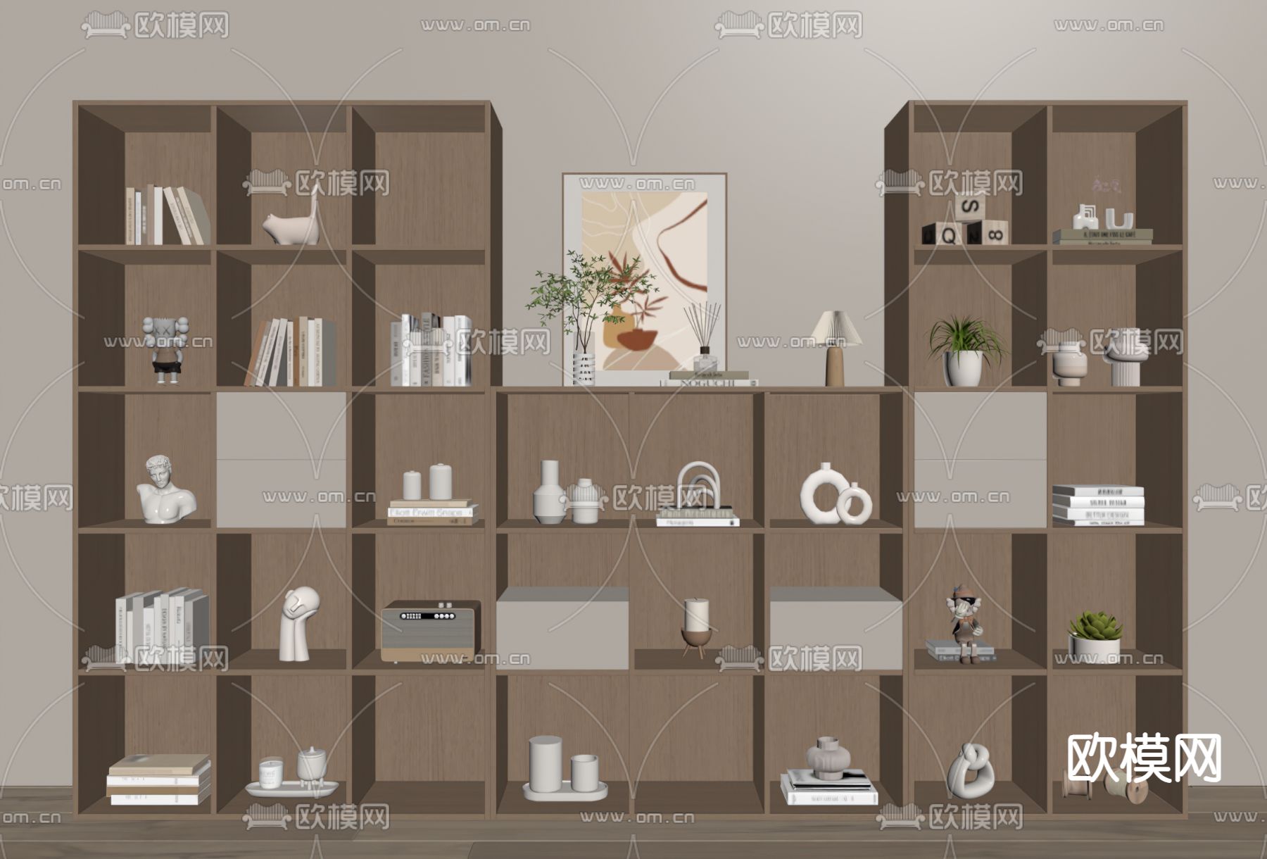 北欧书柜su模型下载（渲染图3）