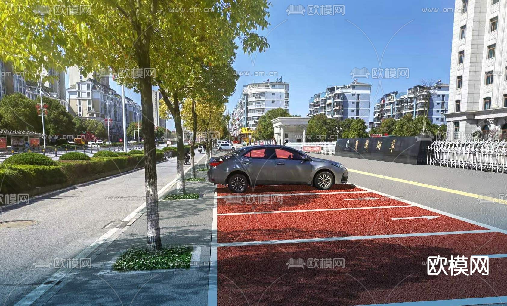 人行道 停车位psd下载