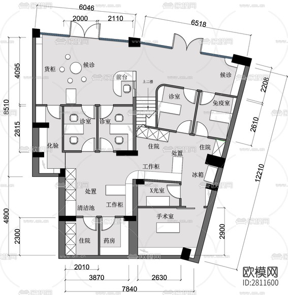 寵物店cad平面布置圖下載(渲染圖1)