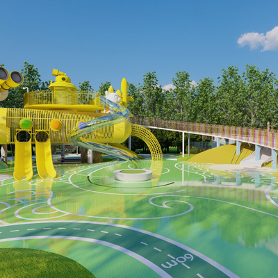 海盗船主题乐园 儿童游乐园su模型