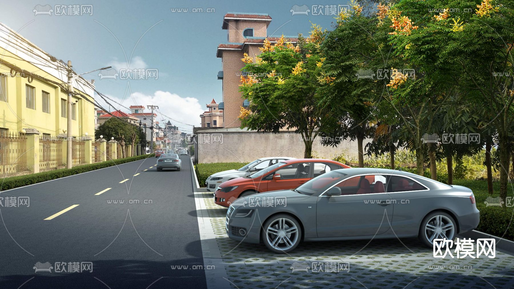 临时停车点 停车场psd下载