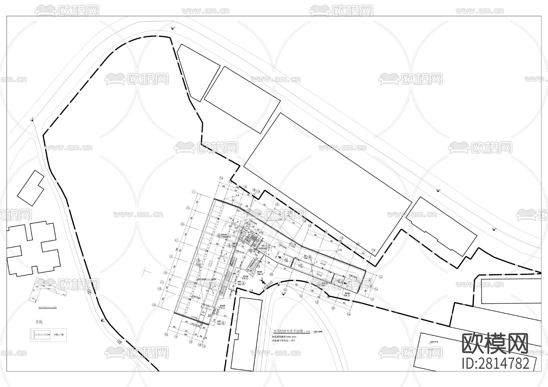 水井湾停车库工程cad施工图下载（渲染图3）