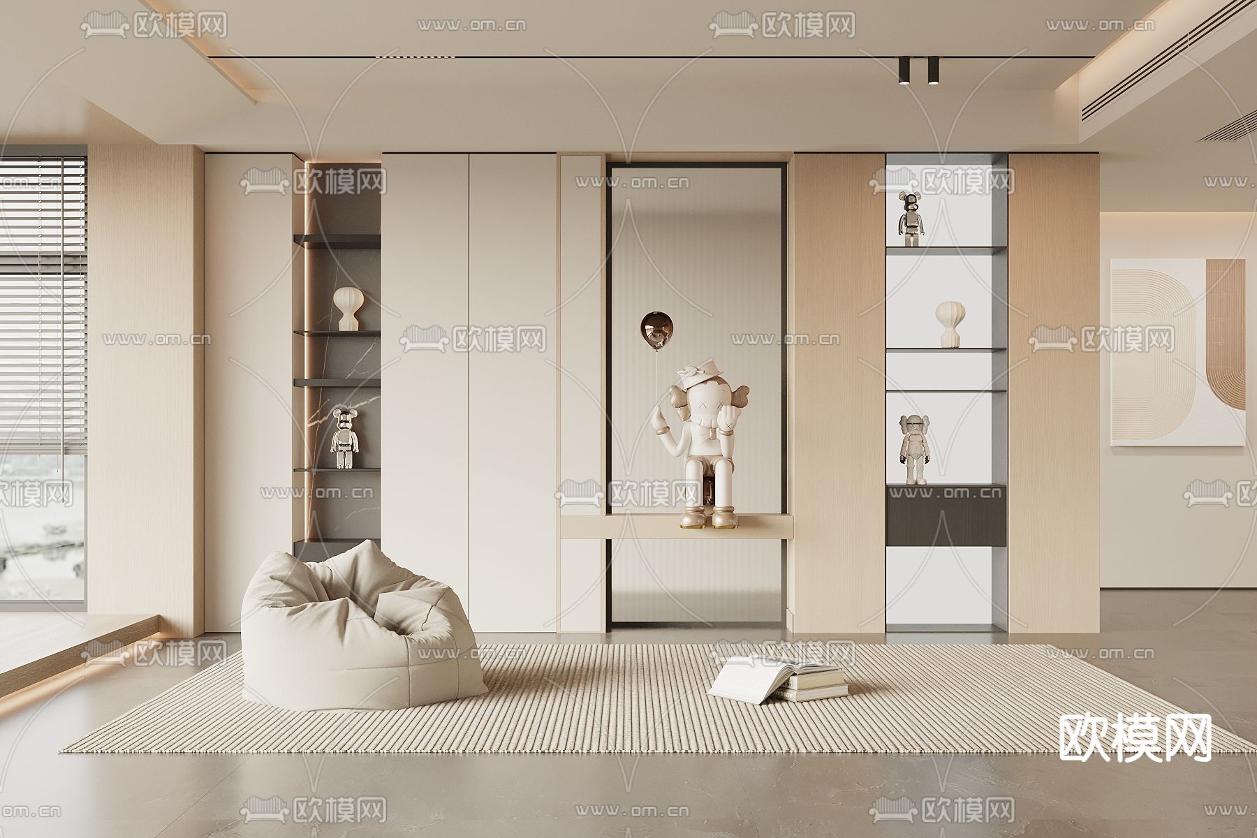 玄关 玻璃隔断3d模型下载