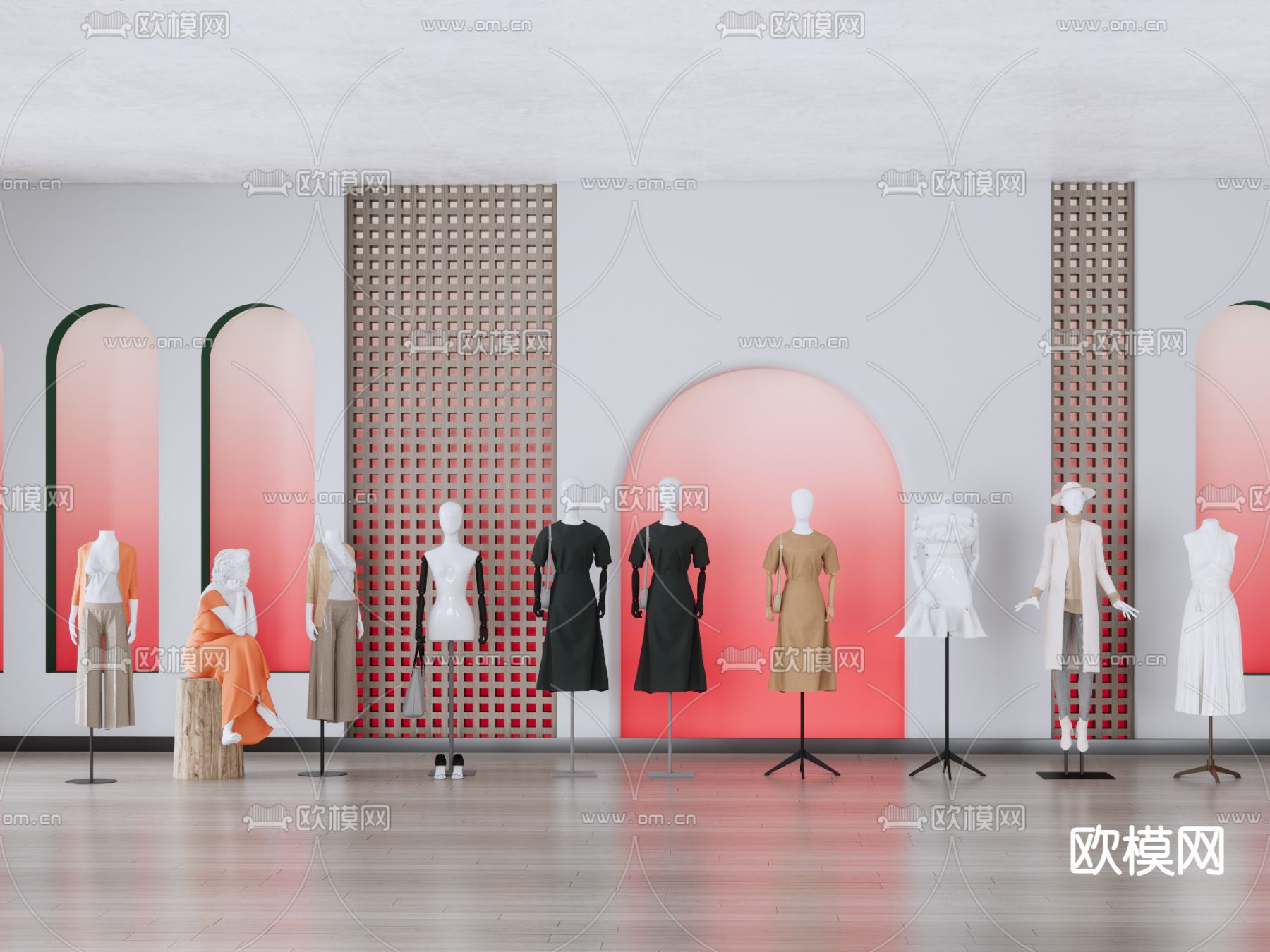 服装店模特 展陈模特特su模型