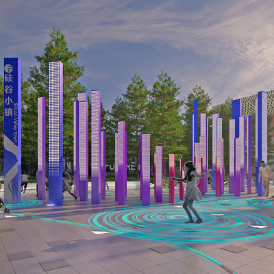 立柱艺术装置su模型