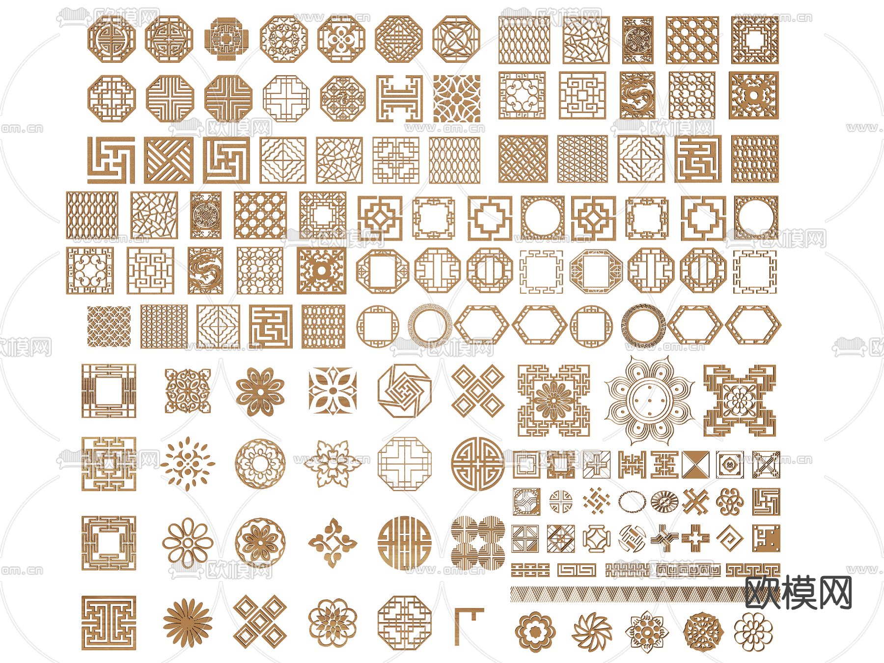 镂花窗 窗户 雕花su模型下载（渲染图2）
