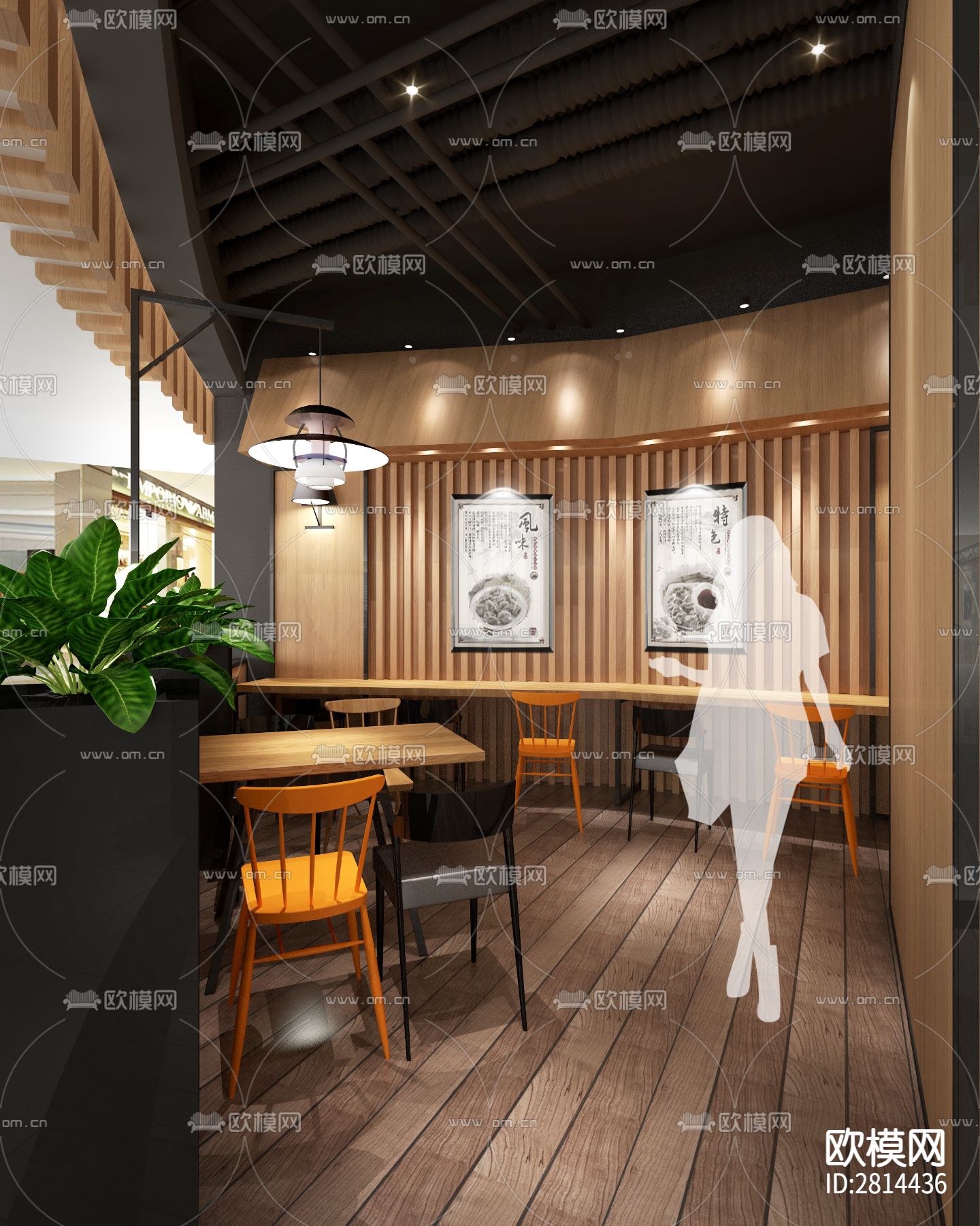 快餐店cad施工图下载（渲染图3）