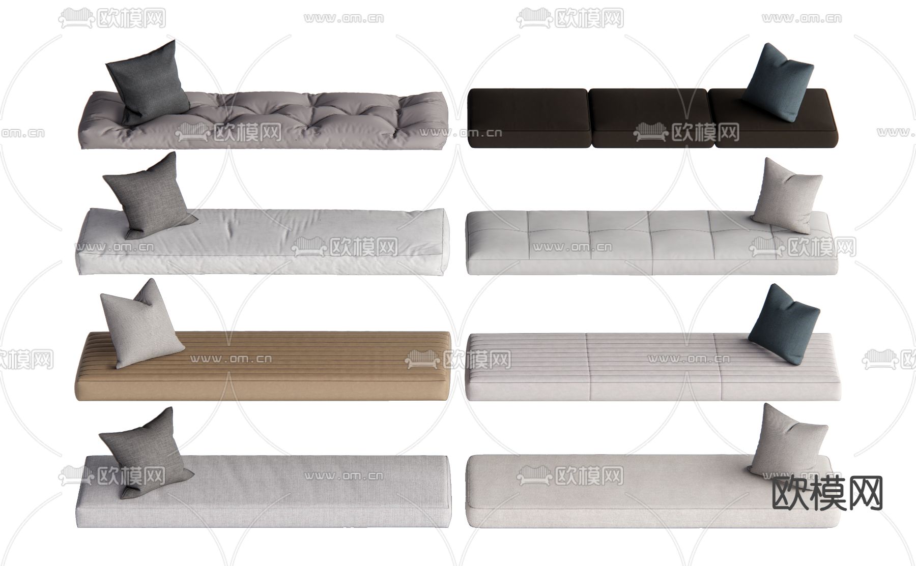 飘窗垫子 坐垫su模型下载（渲染图1）