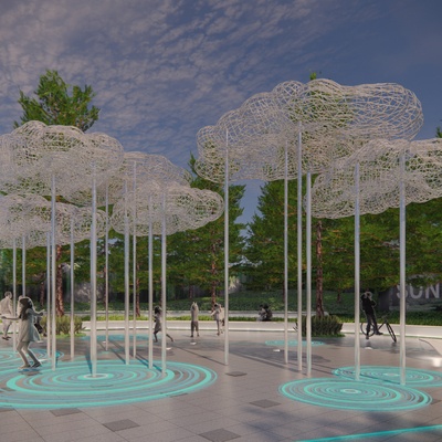 商业广场 艺术雕塑su模型