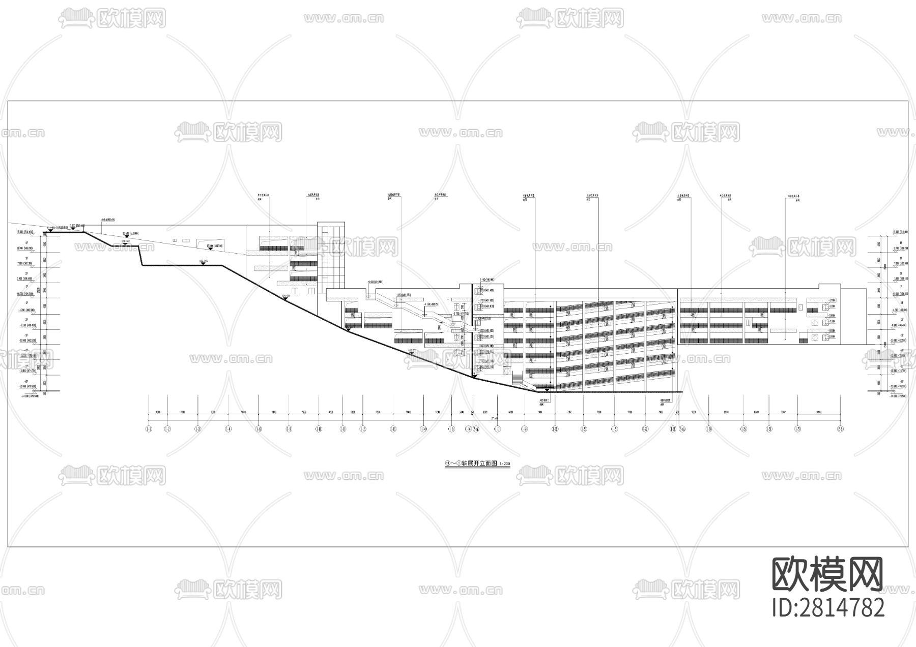水井湾停车库工程cad施工图下载（渲染图6）