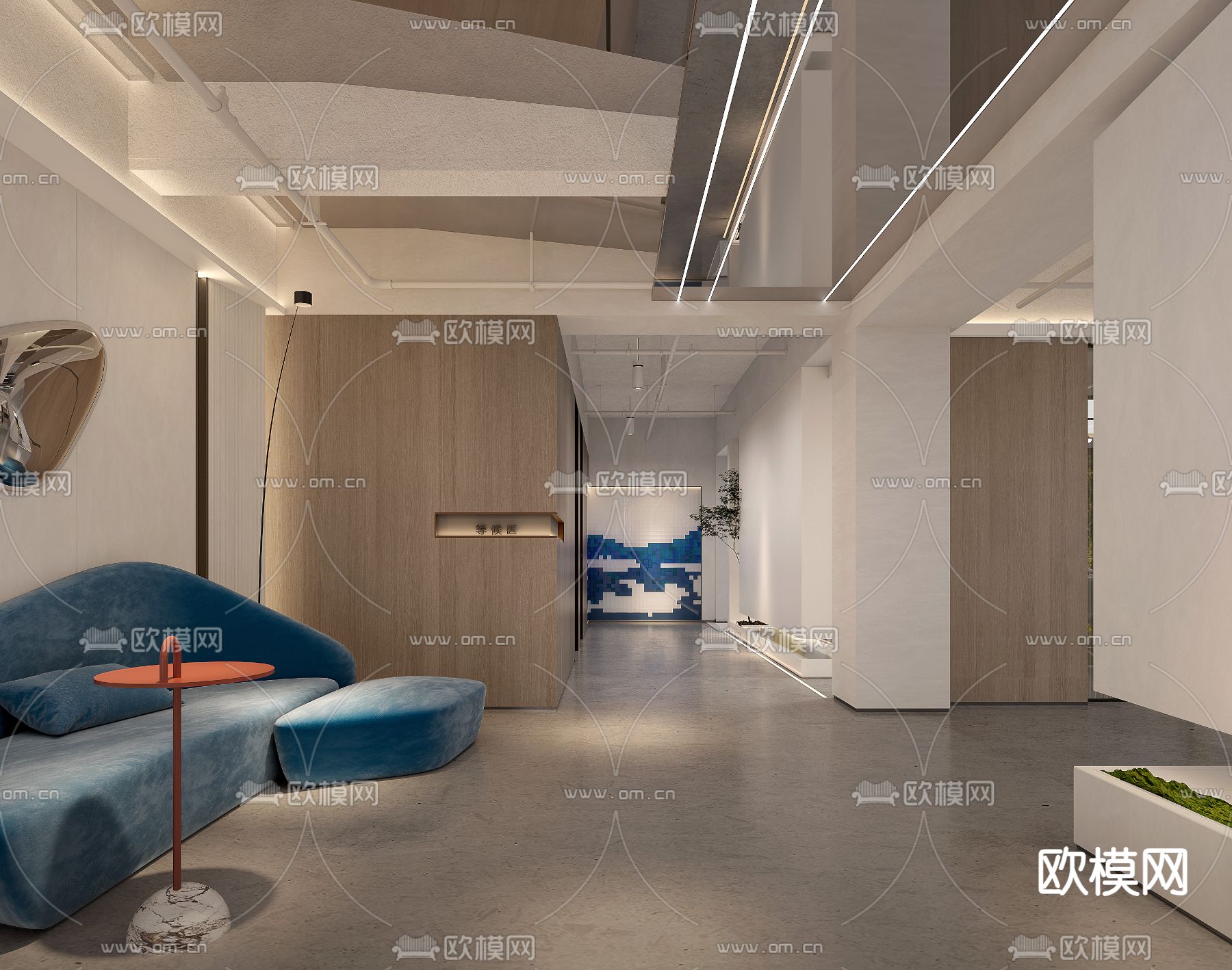 开放式办公区 办公室3d模型下载（渲染图3）