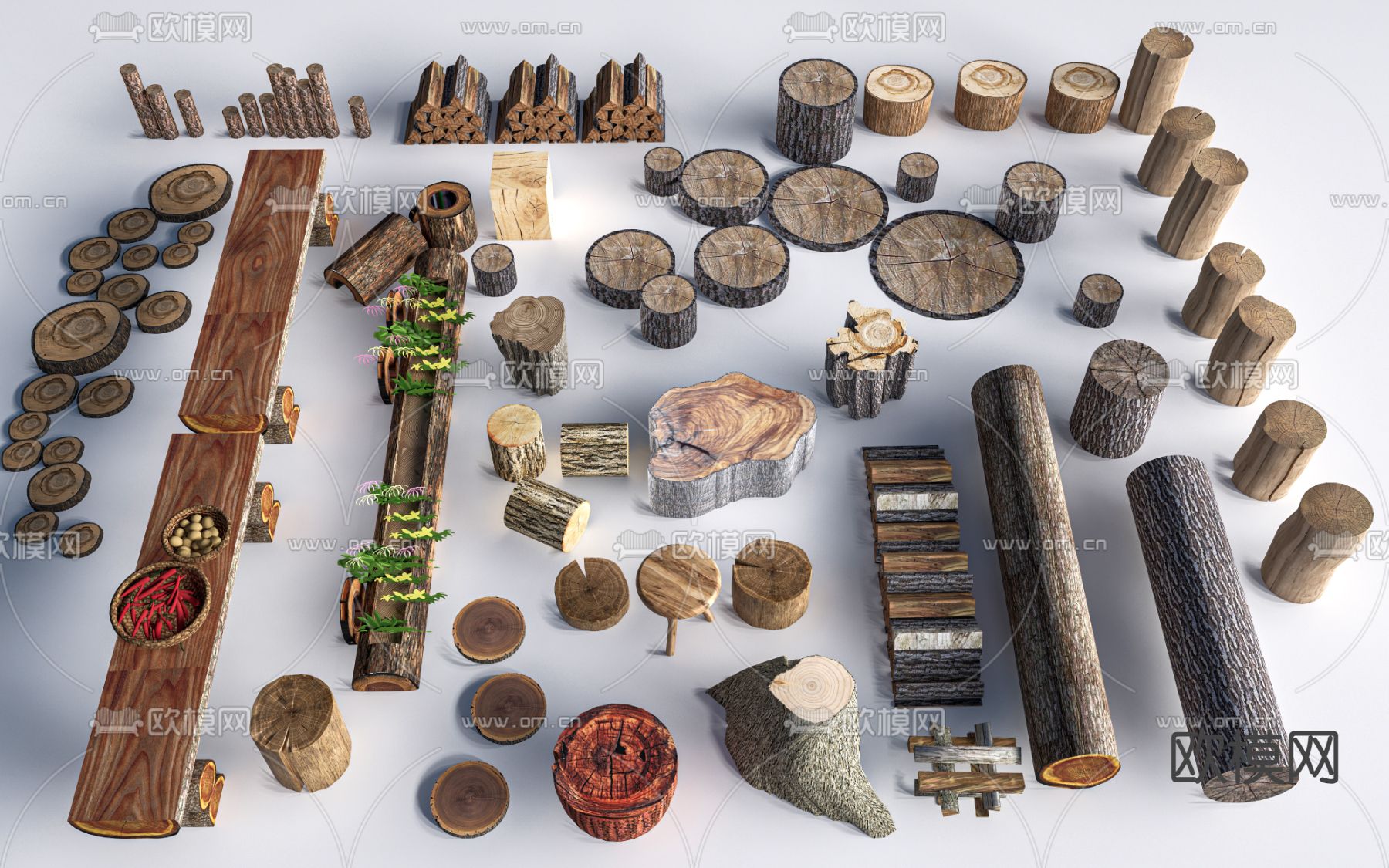 树枝 枯木 枯枝su模型下载（渲染图1）