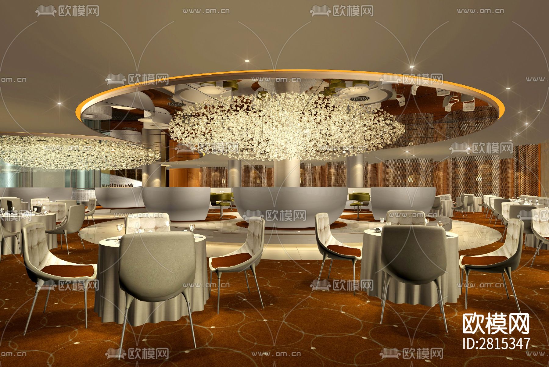 西餐厅cad施工图下载（渲染图3）