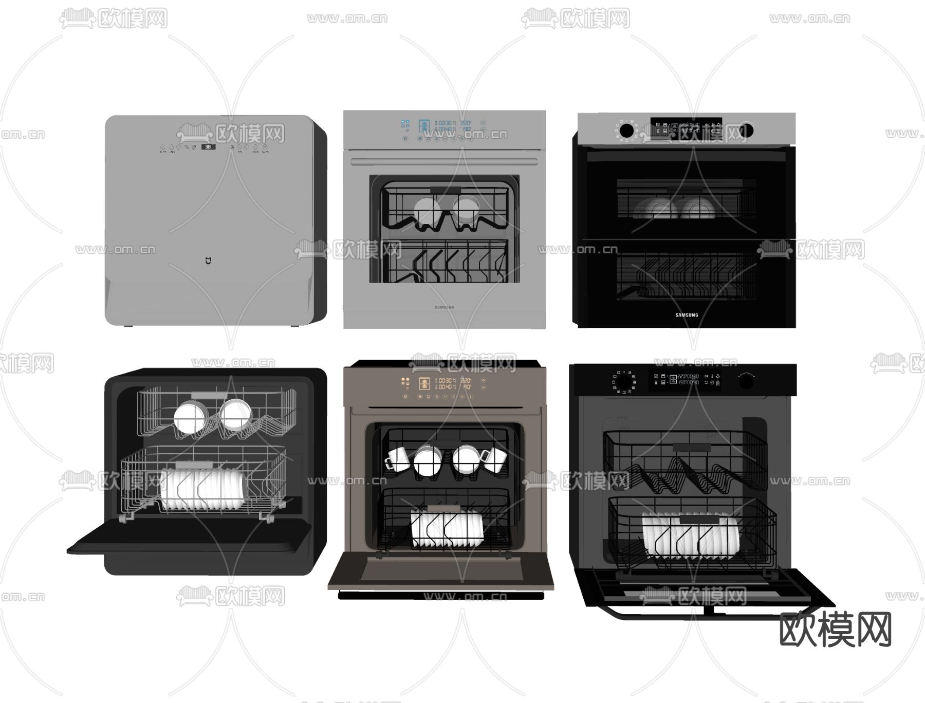 洗碗机 消毒柜su模型下载（渲染图2）