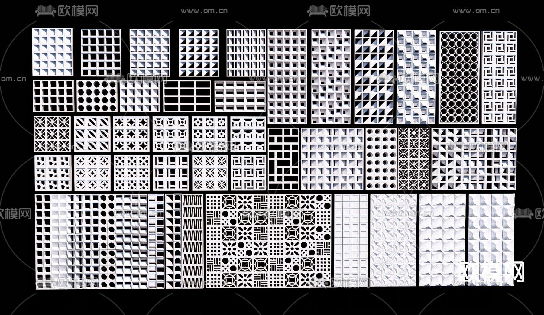 水泥砖隔断 预制砖su模型下载（渲染图3）